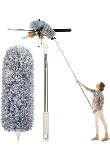 Microfiber Feather Duster Bendable & Extendable Fan Cleaning Duster
